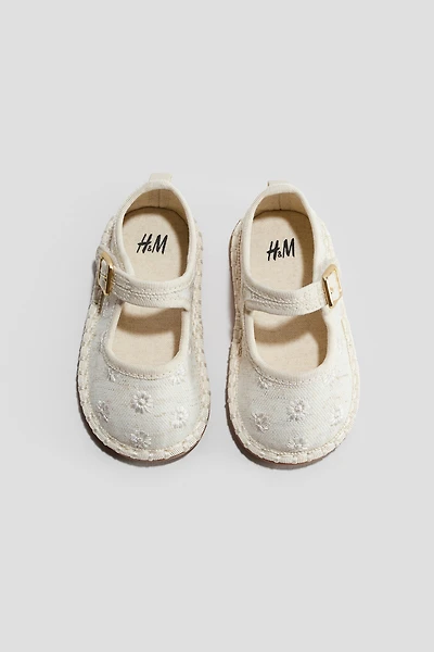 Linen-Blend Mary Janes