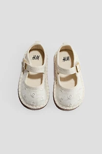 Linen-Blend Mary Janes