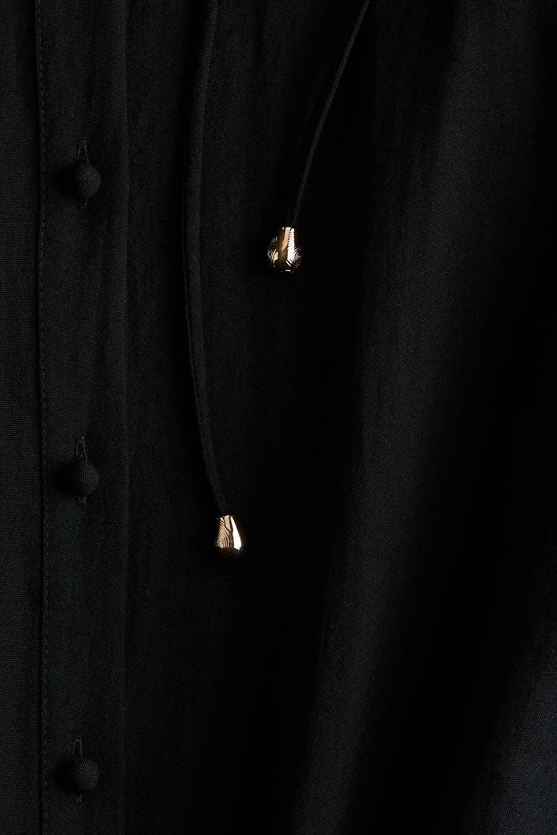 Crinkled Dress with Eyelet Embroidery