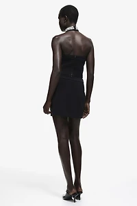 Rhinestone-Embellished Mini Skirt