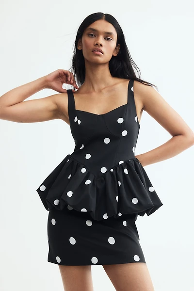 Printed Peplum Dress