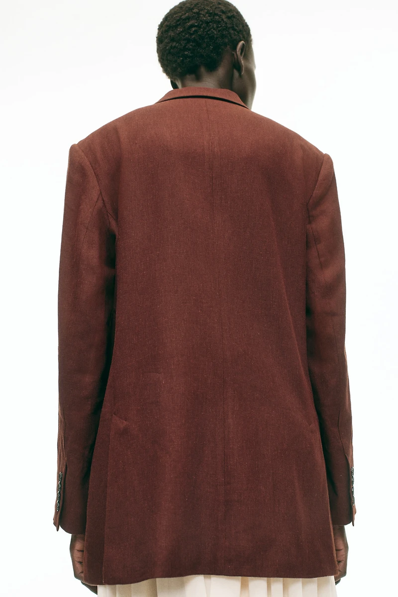 Linen-Blend Blazer
