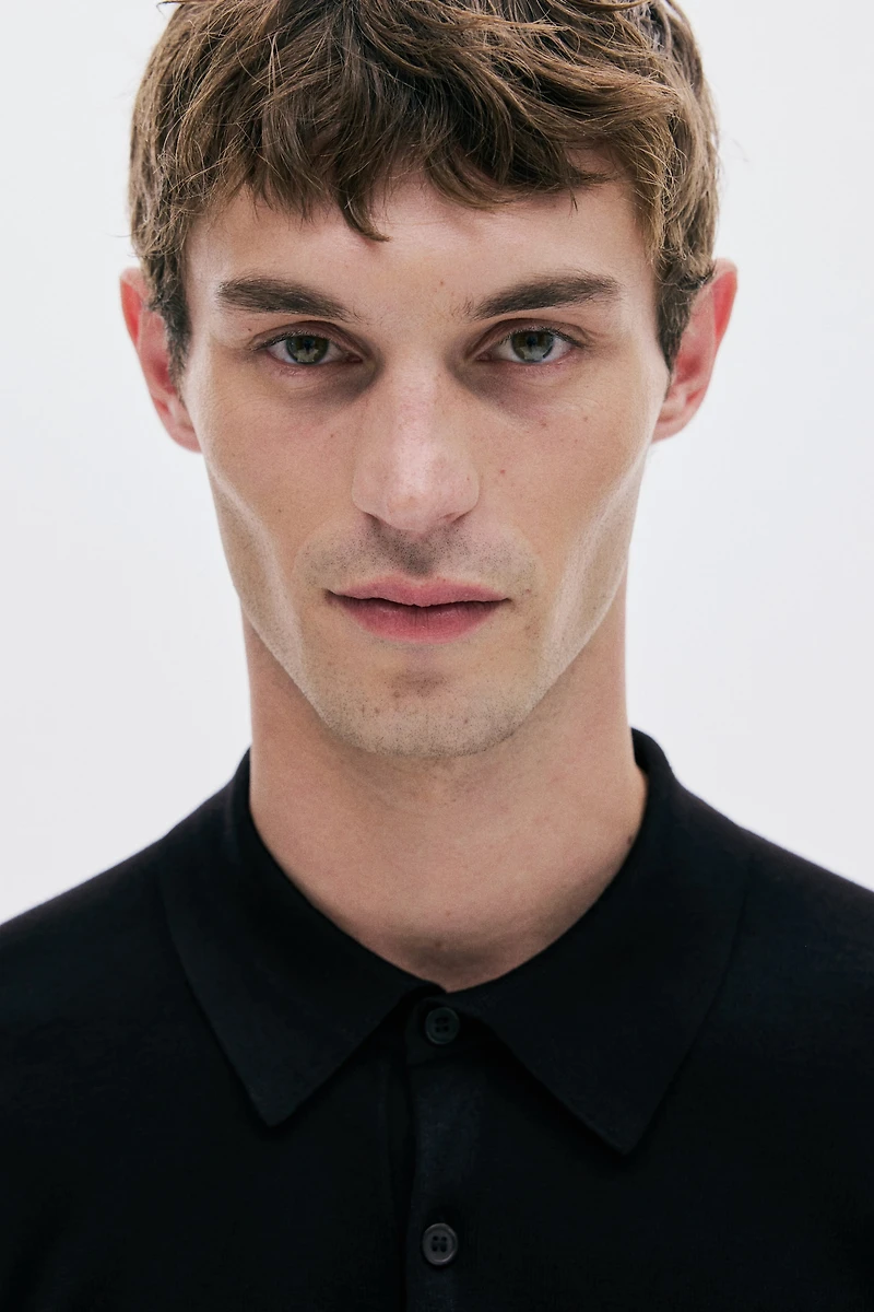 Regular-Fit Fine-Knit Polo Shirt