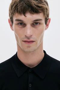 Regular-Fit Fine-Knit Polo Shirt