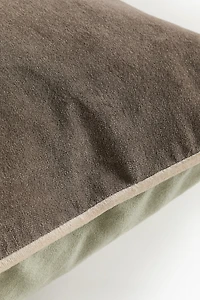 Piping-Detail Velvet Cushion Cover