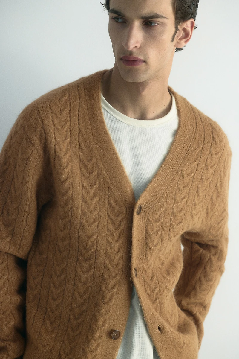 Loose-Fit Wool-Blend Cardigan