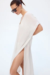 Linen-Blend Beach Kaftan
