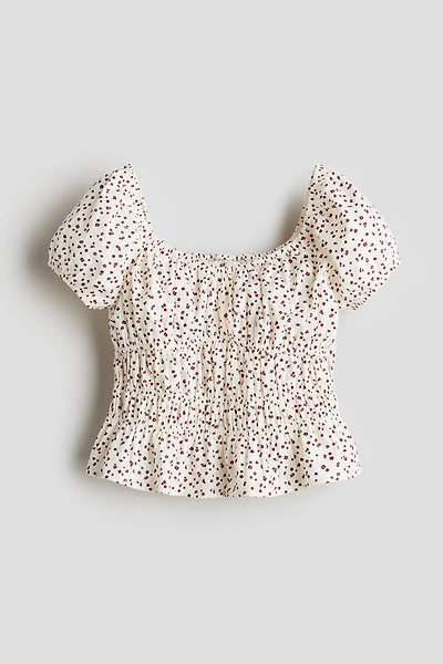 Smocked Cotton Blouse