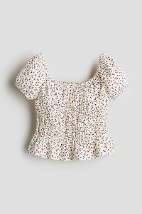 Smocked Cotton Blouse