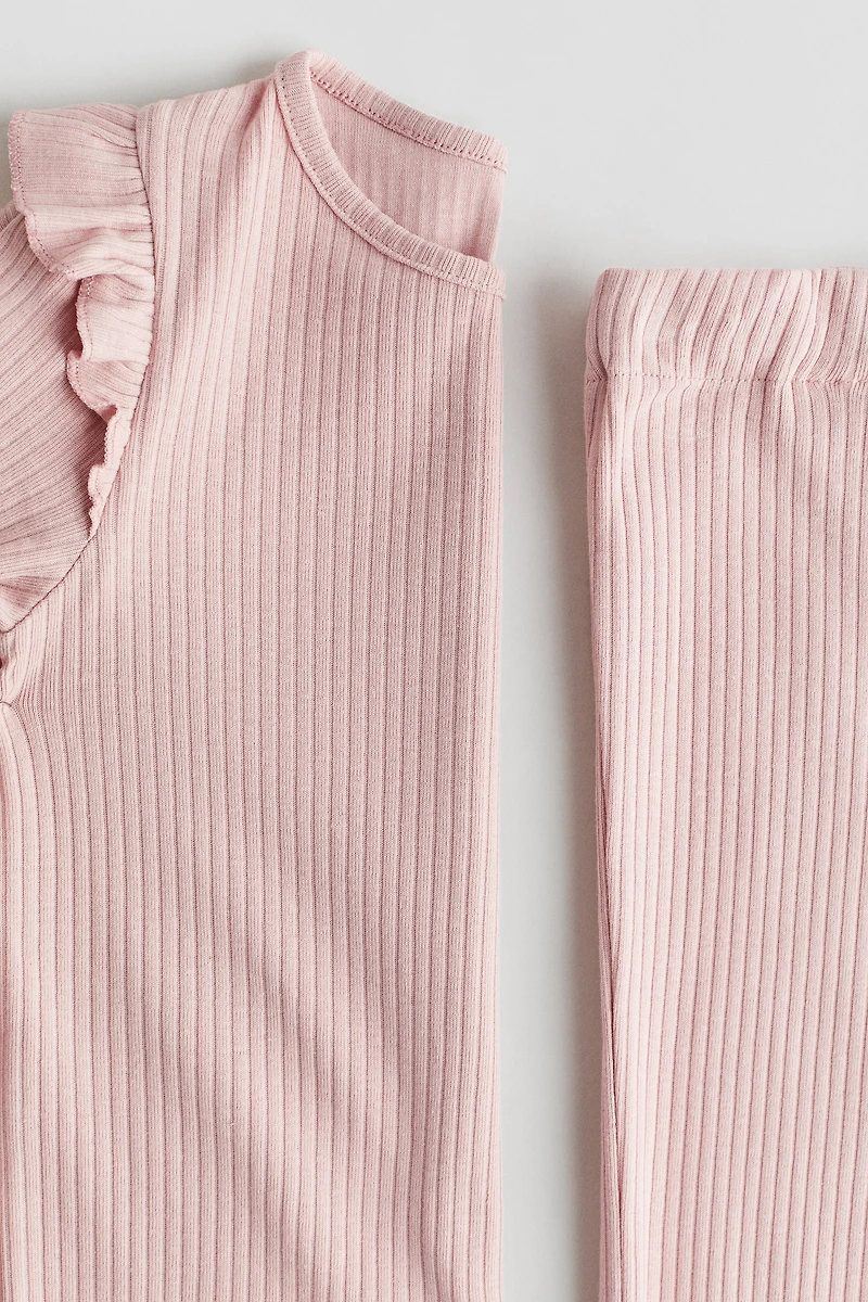 2-Piece Ribbed Cotton Set