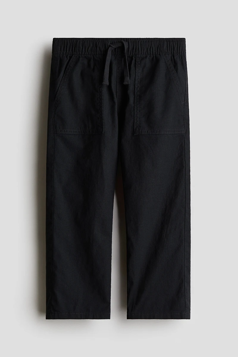 Linen-blend trousers