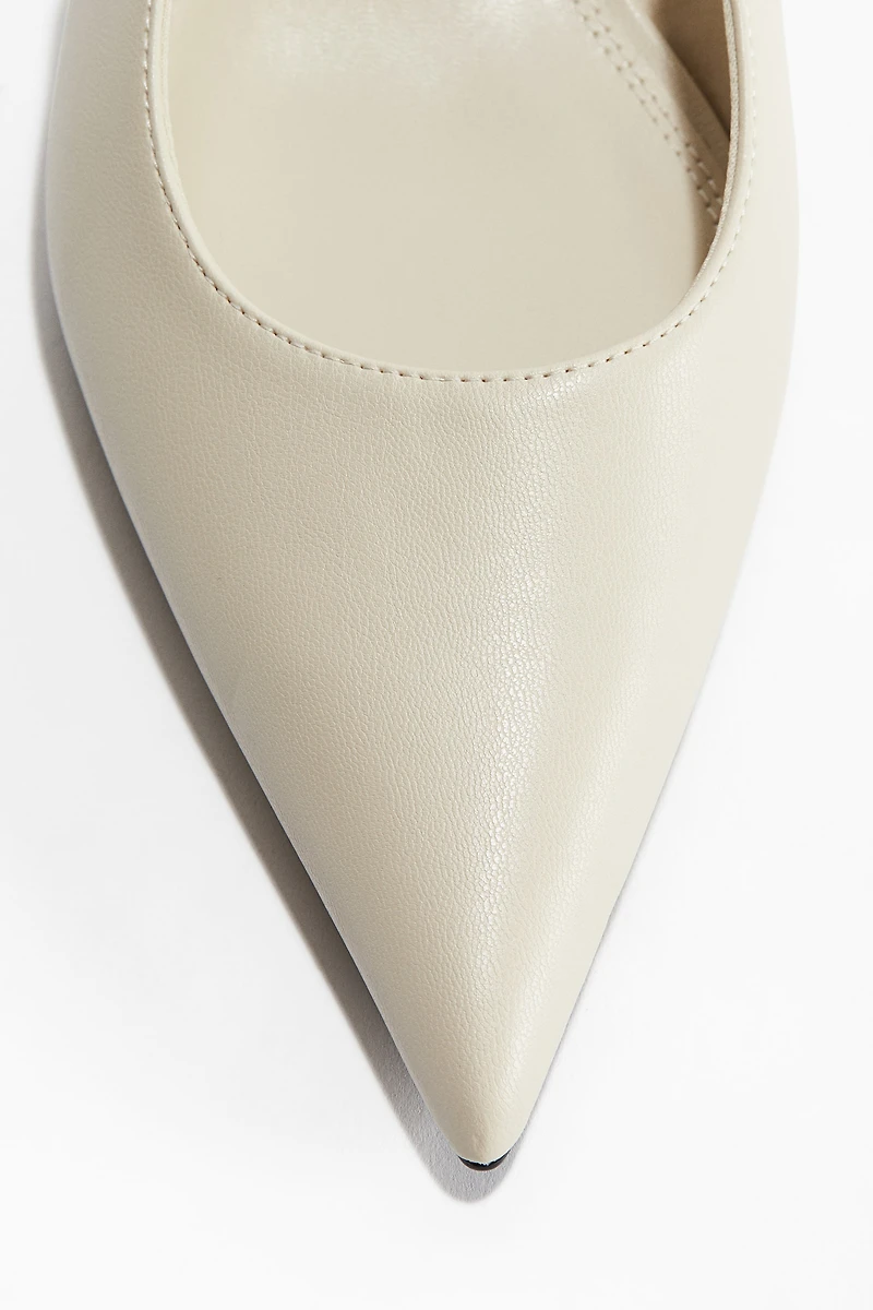Kitten-Heeled Pointed Slingbacks