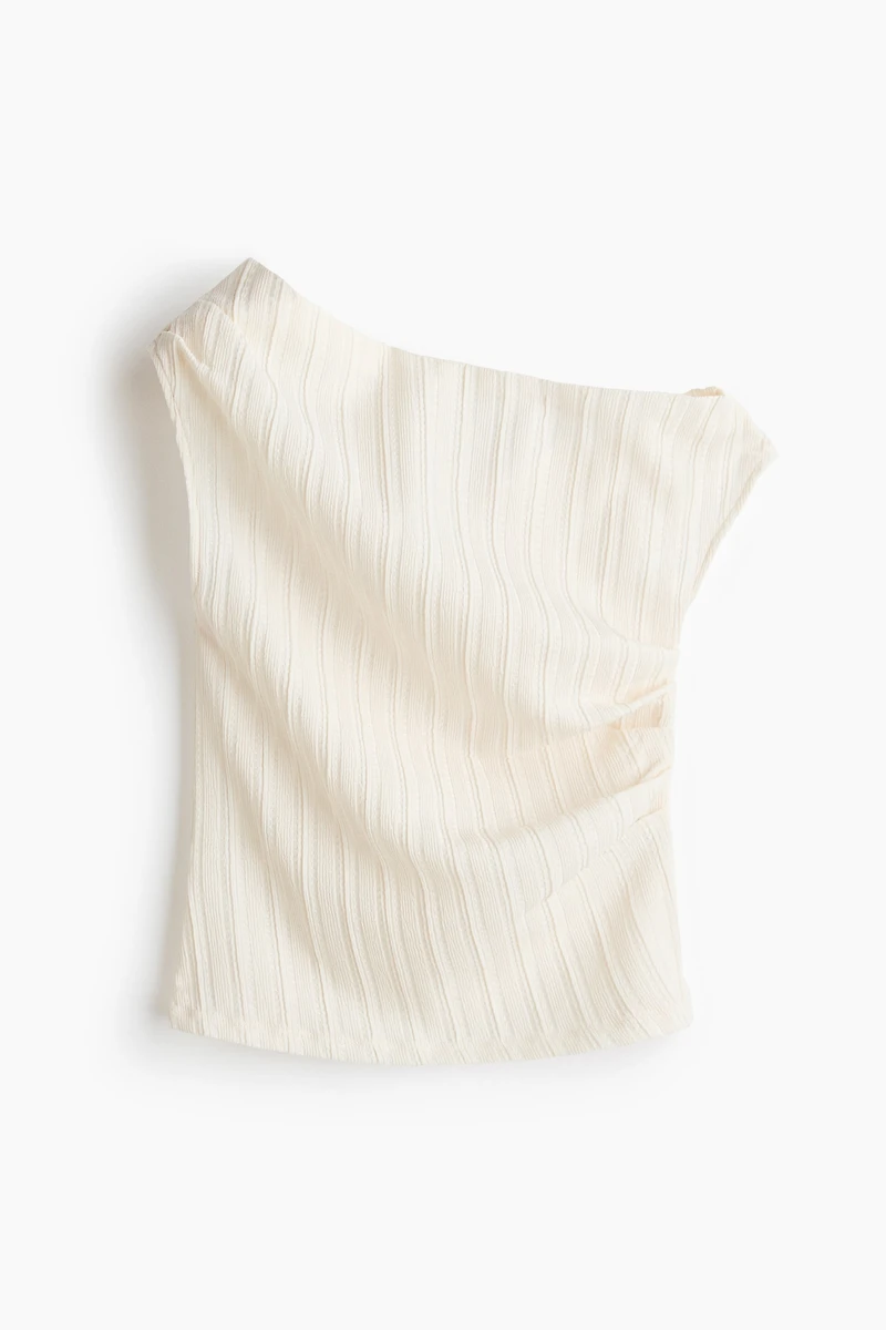 Textured One-Shoulder Top