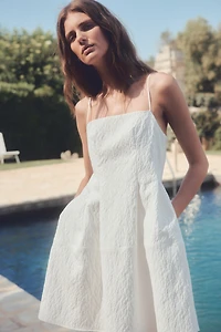 Jacquard-Weave Strappy Dress