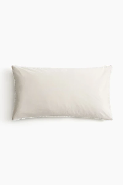 Embroidered-Detail Cotton Pillowcase