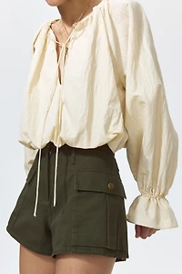 Cotton Twill Utility Shorts