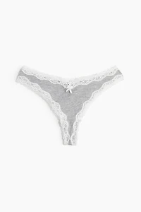 5-pack Cotton and Lace Brazilian Briefs