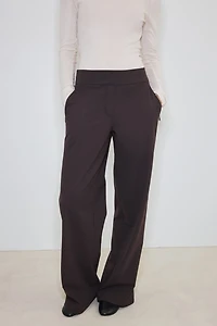 Four-Way Stretch Wide-Cut Pants