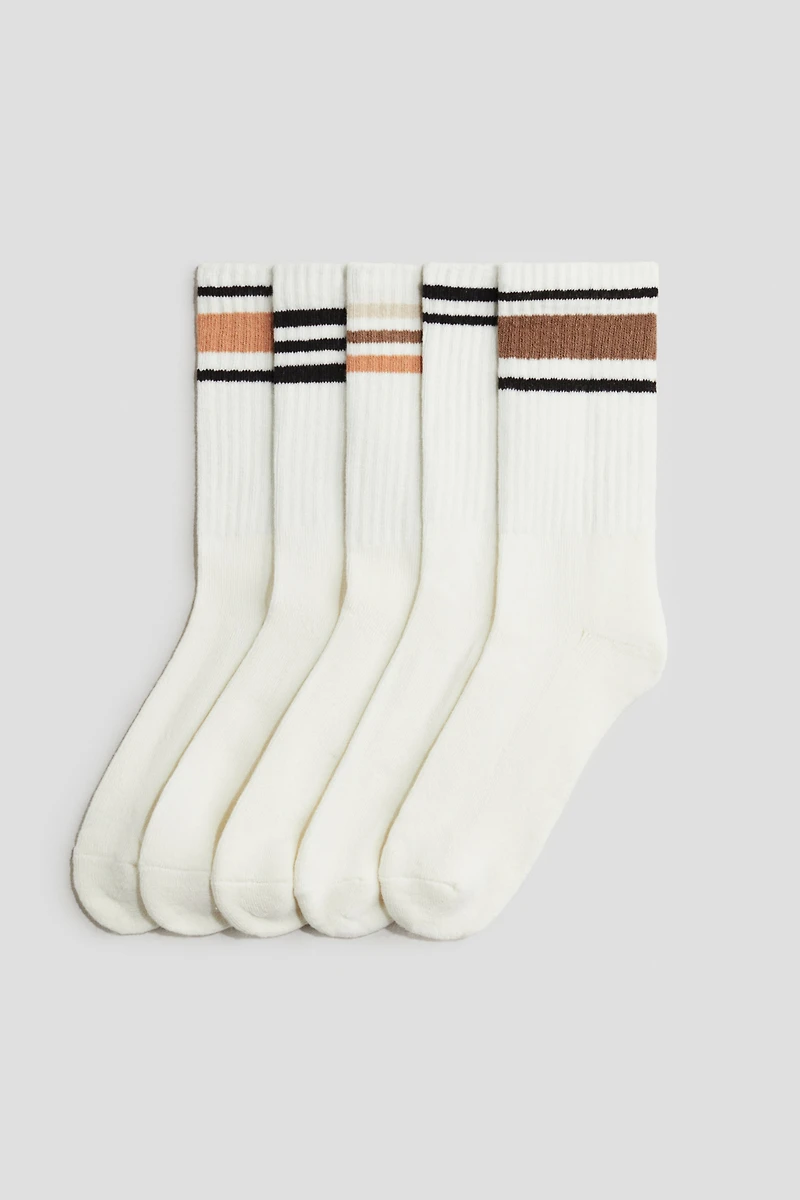 Lot de 5 paires chaussettes côtelées