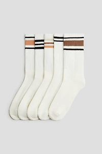 Lot de 5 paires chaussettes côtelées