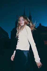 Ruffle-Trimmed Cardigan