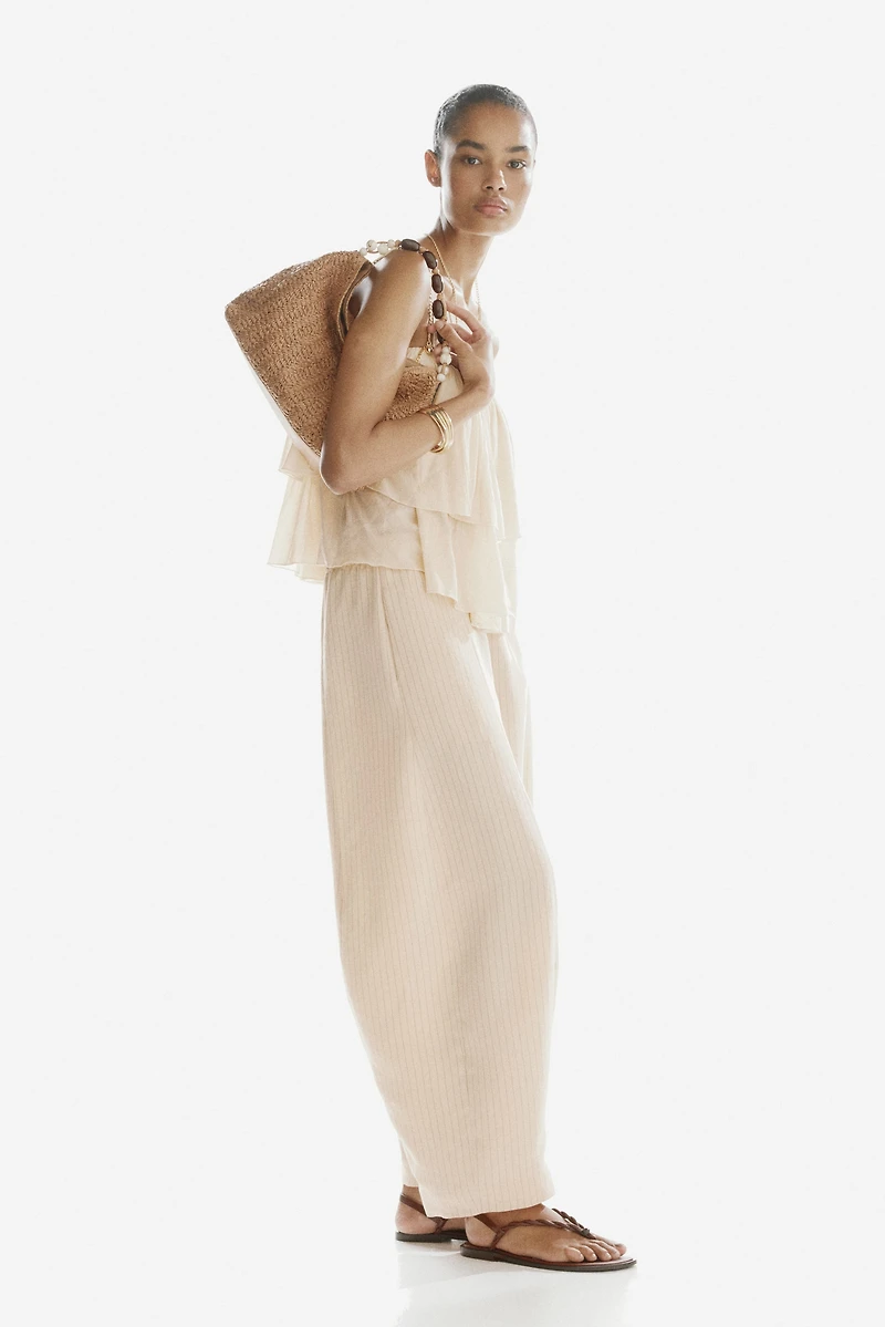 Modal-Blend Barrel-Leg Pants