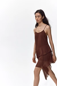 Robe asymétrique en mousseline