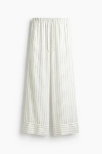Wide-Leg Linen-Blend Pants