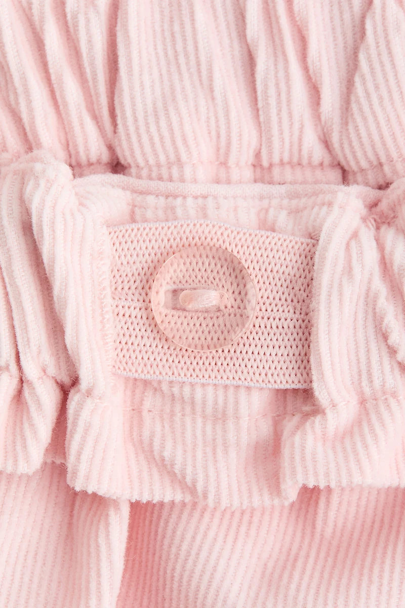 Pantalon à volants en velours côtelé