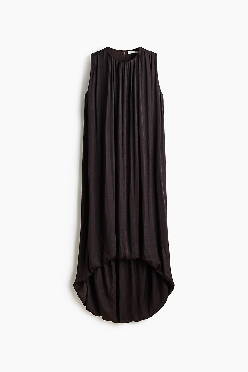 Draped Bubble-Hem Dress