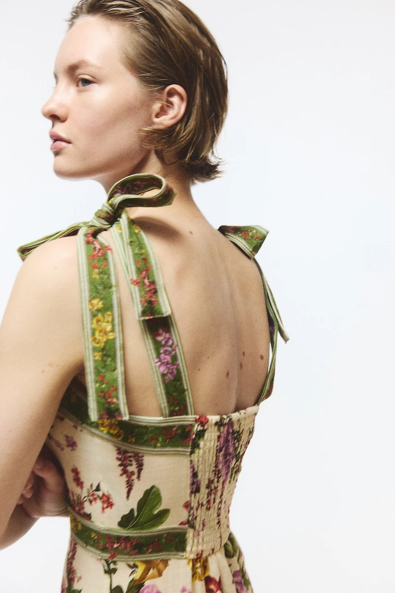 Tie-Strap Viscose-Blend Dress