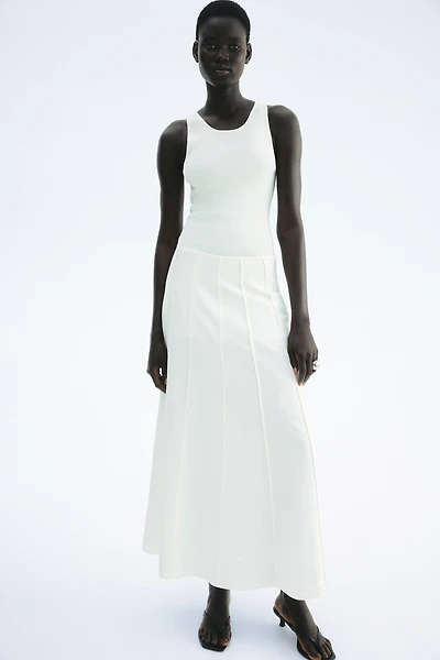 Flared Linen-Blend Skirt