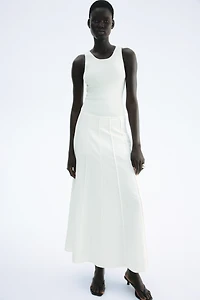 Flared Linen-Blend Skirt