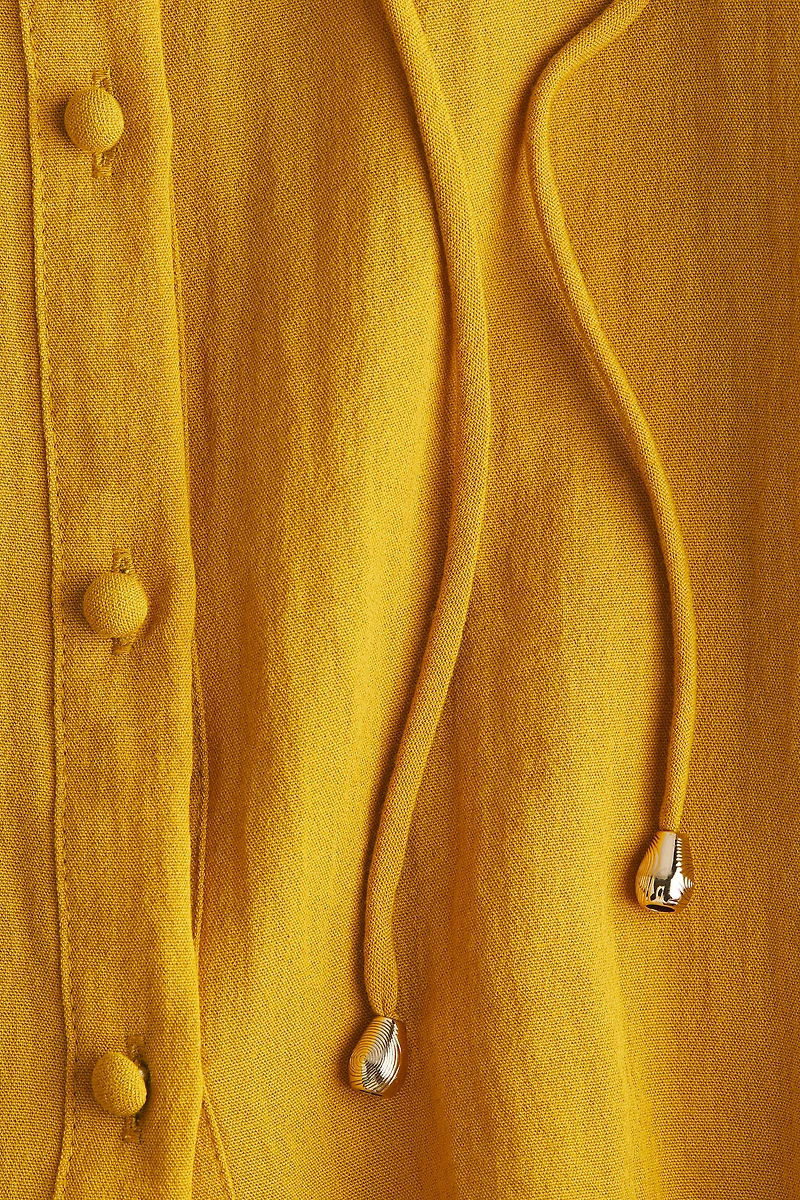 Crinkled Dress with Eyelet Embroidery