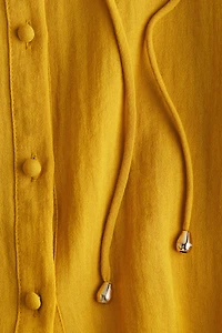Crinkled Dress with Eyelet Embroidery