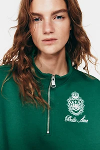 Half-Zip Sweatshirt with Motif