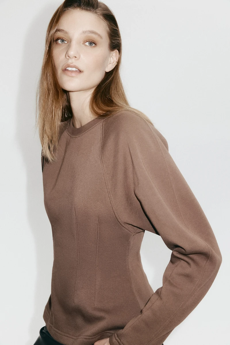 Tapered-Waist Sweatshirt