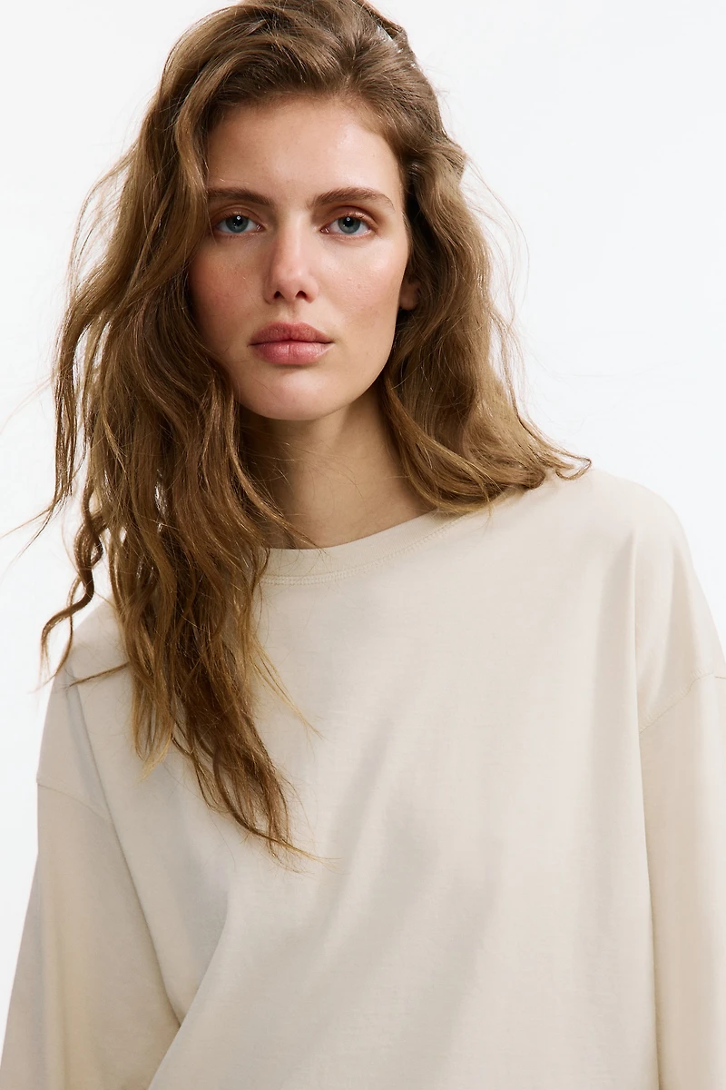 Long-Sleeved Cotton Top