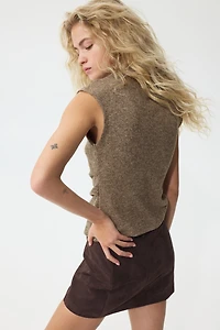 Haut sans manches en tricot côtelé