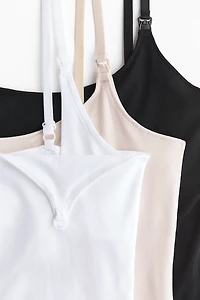 MAMA Lot de 3 hauts d'allaitement bretelles fines