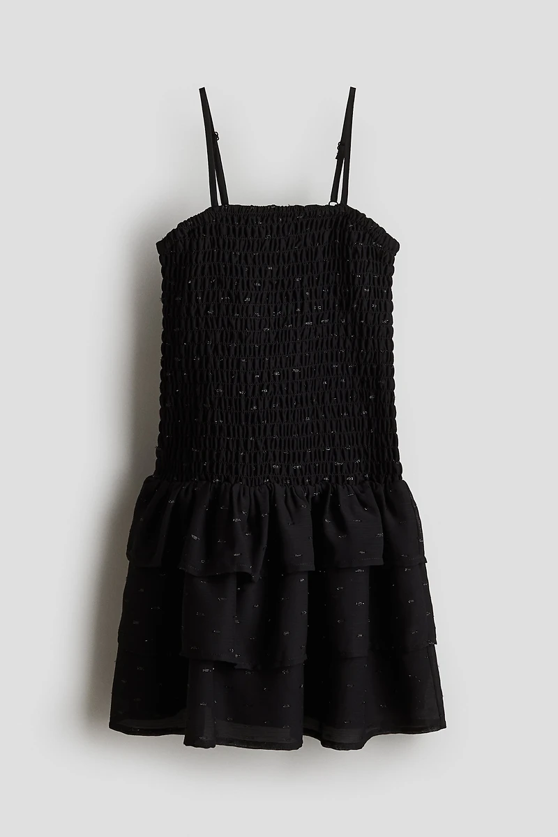 Robe en nid d'abeille à volants