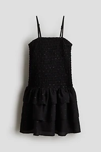 Robe en nid d'abeille à volants