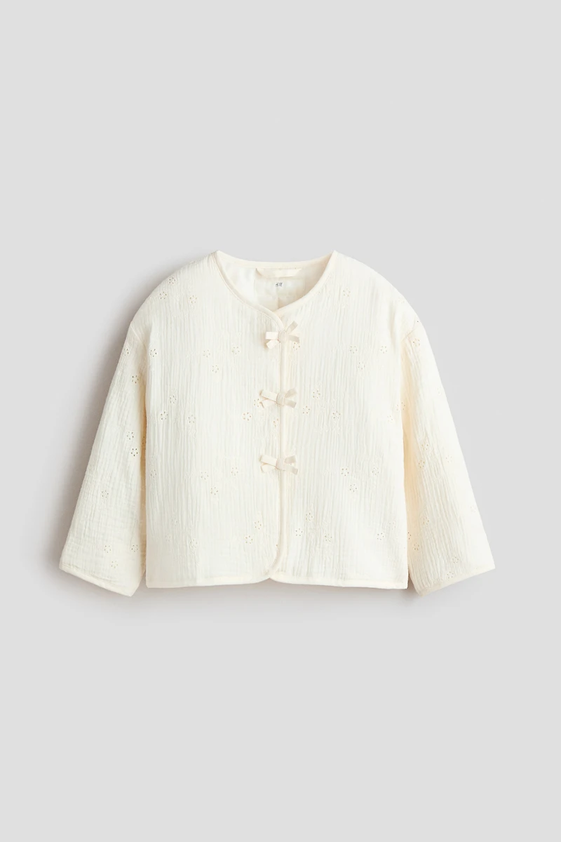 Bow-Detail Muslin Jacket