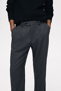 Pantalon d'habit coupe classique en laine mélangée