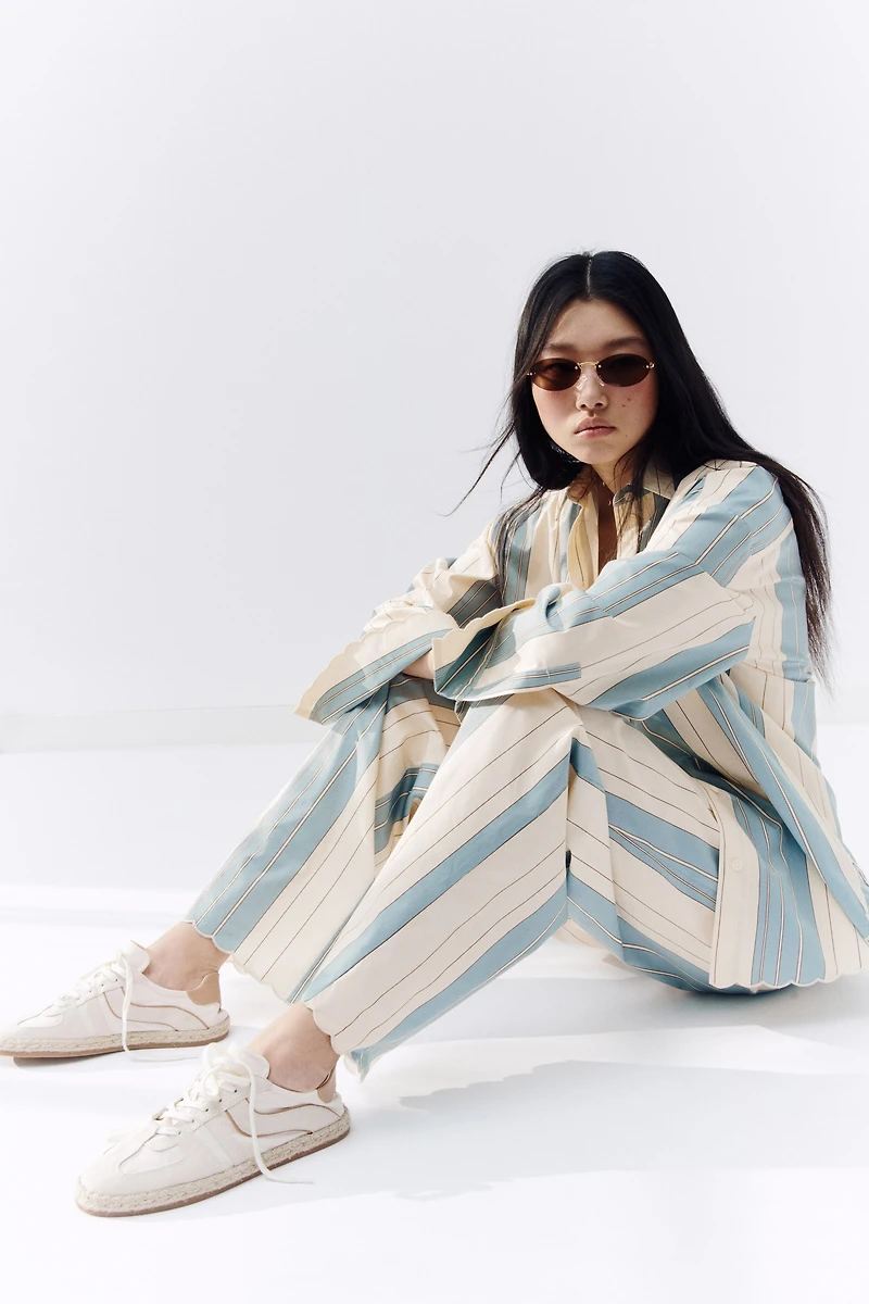 Loose-Fit Poplin Pants