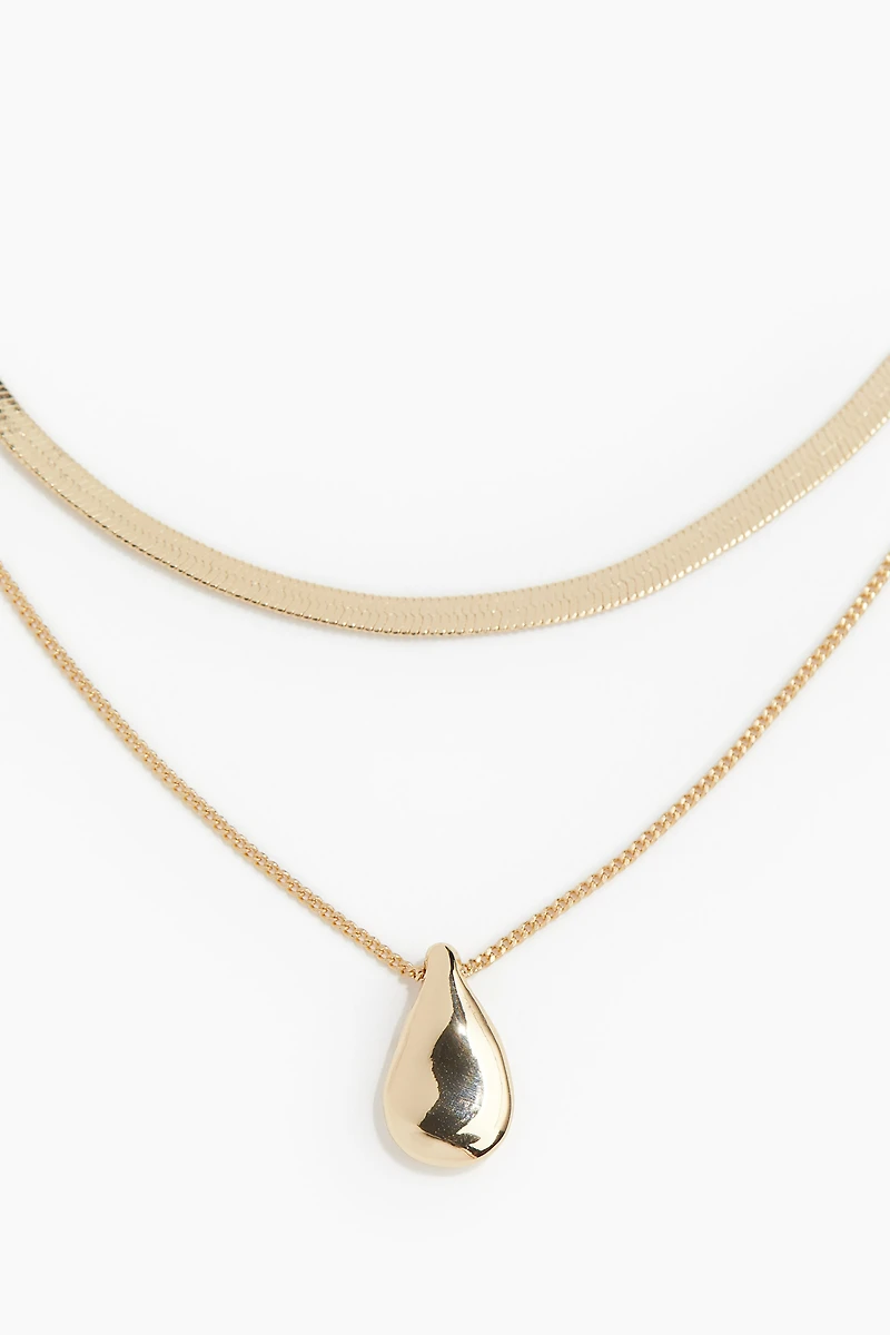 Double-strand Pendant Necklace