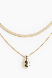Double-strand Pendant Necklace