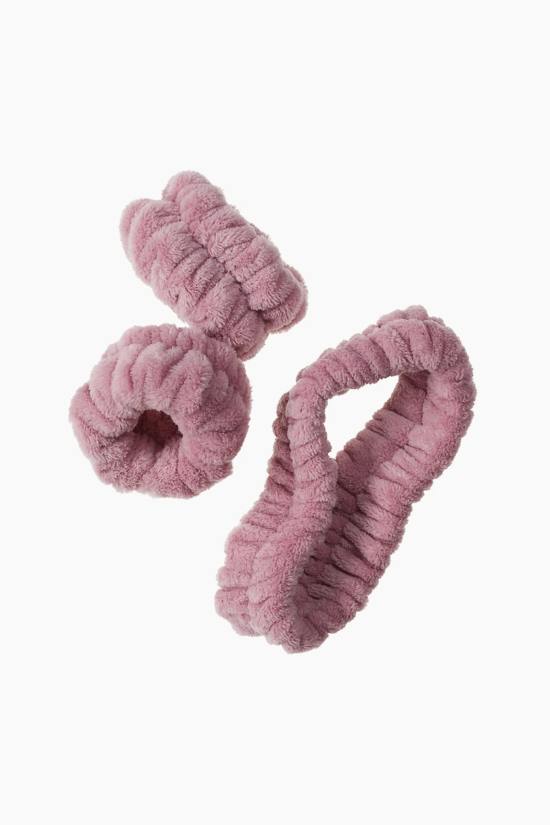 Makeup Headband and Wristband Set