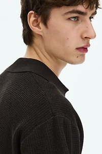 Regular-Fit Cable-Knit Polo Shirt