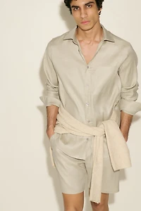 Relaxed-Fit Linen-Blend Shorts